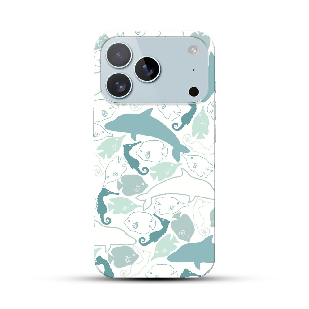 海の生き物のパターン iPhone 17 Proオリジナルハードケース