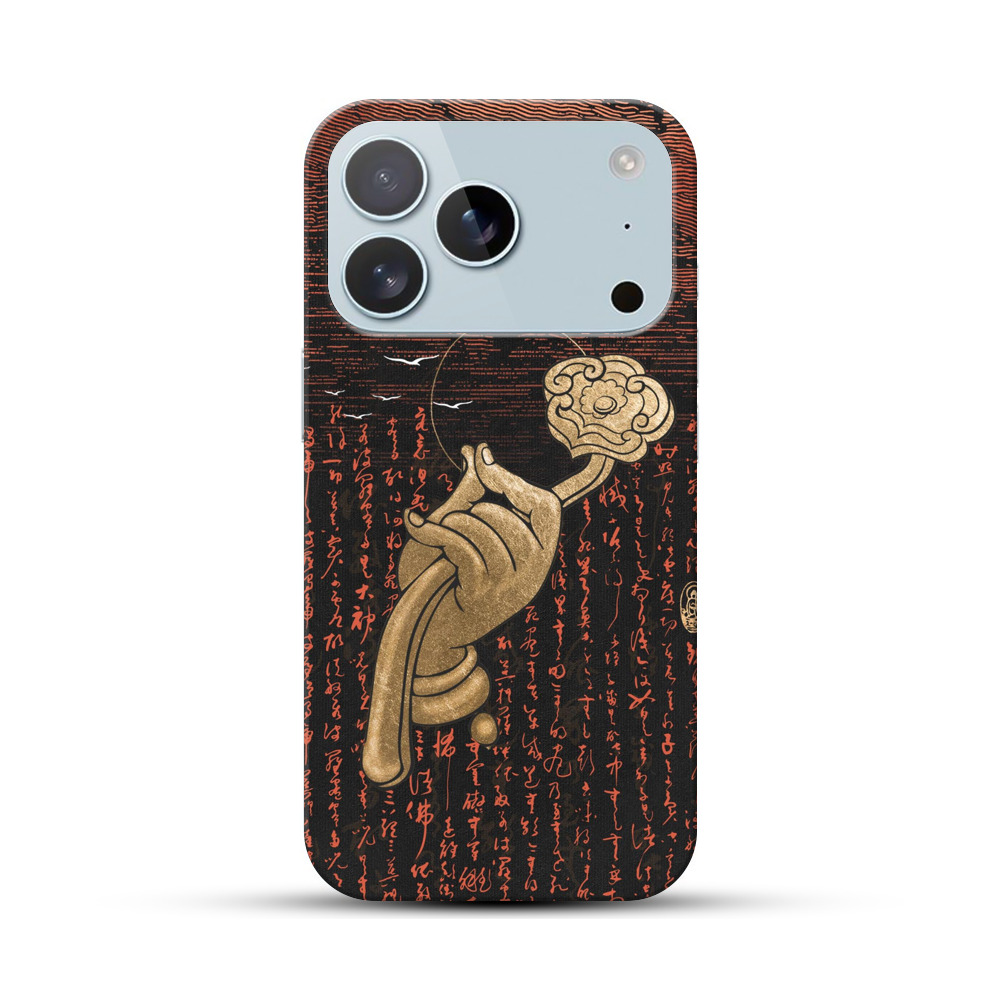 和風手と花の浮世絵 iPhone 17 Proオリジナルハードケース