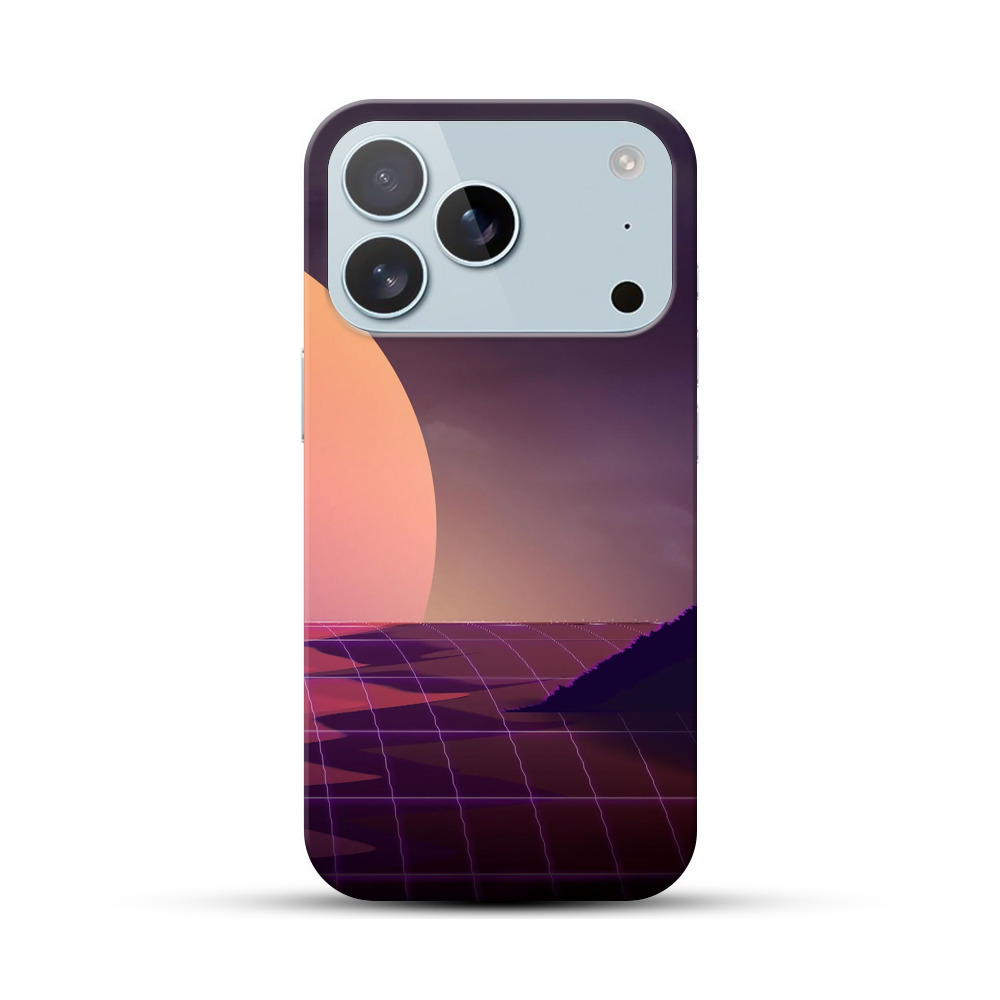 夕暮れ未来の海と太陽 iPhone 17 Proオリジナルハードケース