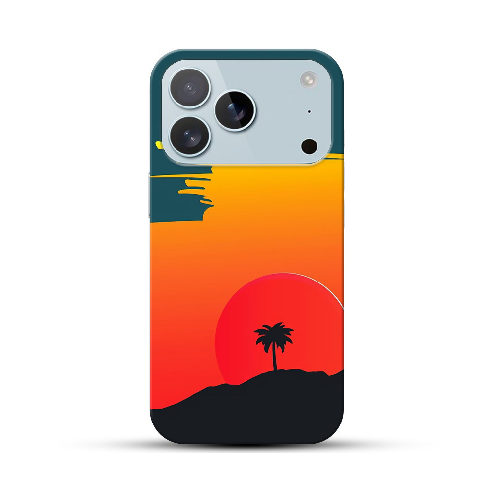 夕焼けのヤシの木 iPhone 17 Proオリジナルハードケース