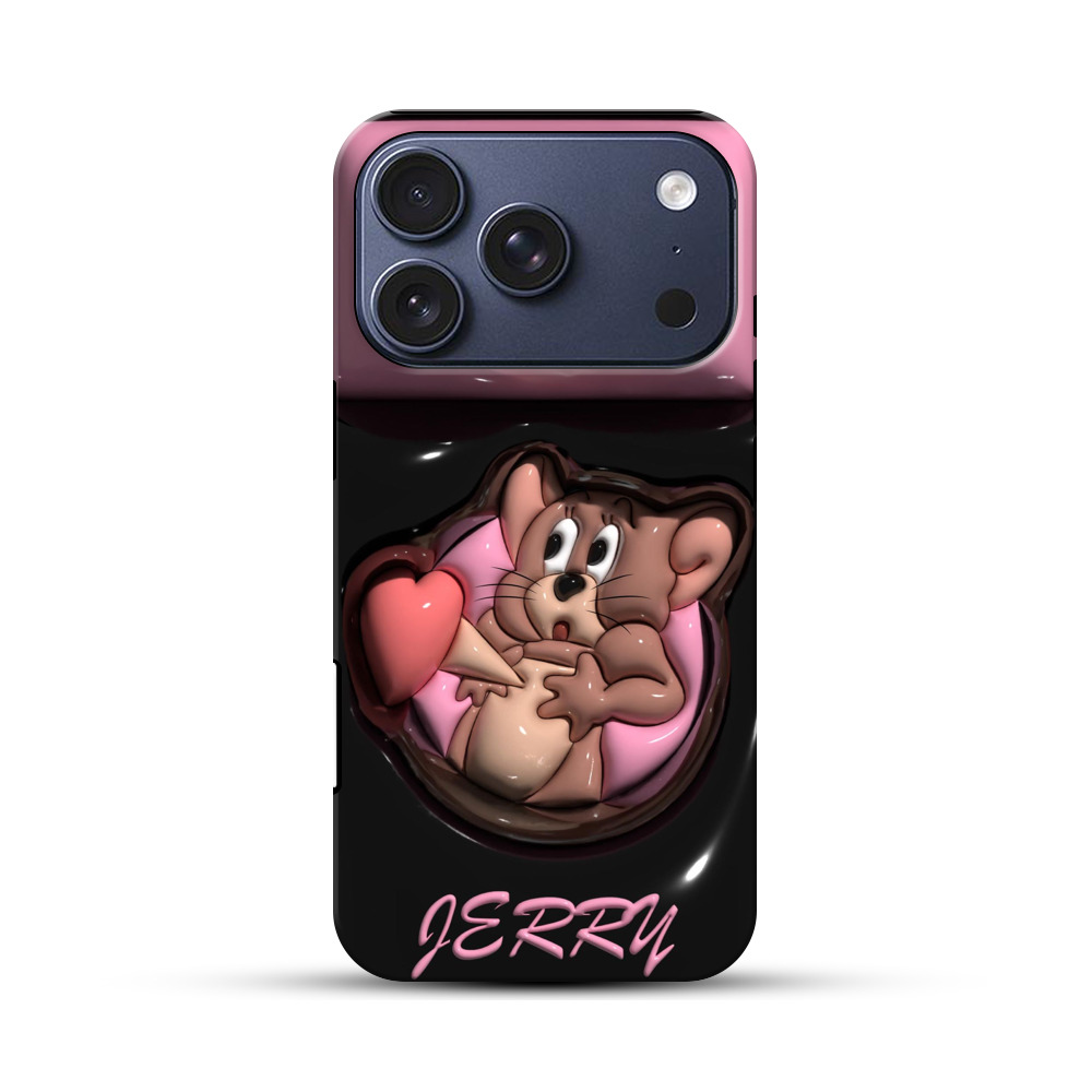 愛らしいネズミとハート iPhone 17 Proオリジナルハ耐衝撃ケース