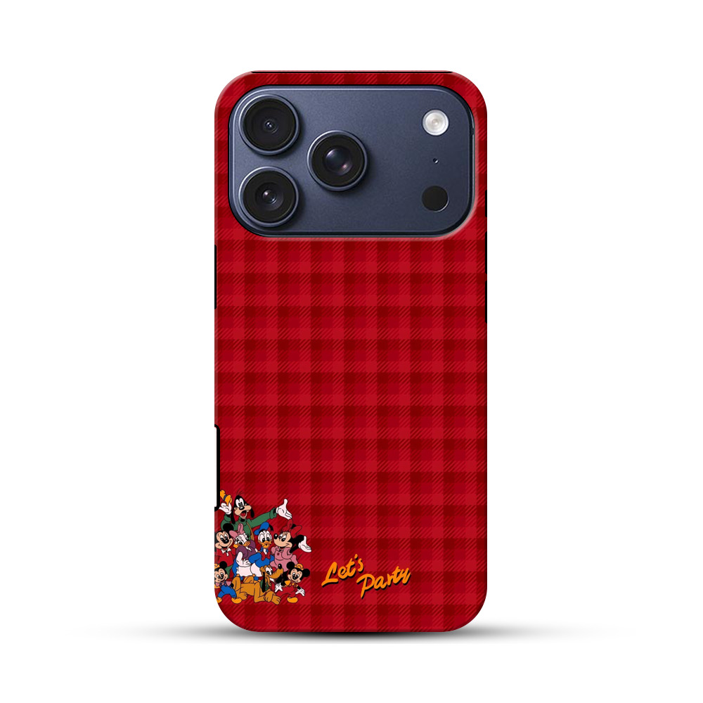 赤黒チェックのミッキー iPhone 17 Proオリジナルハ耐衝撃ケース