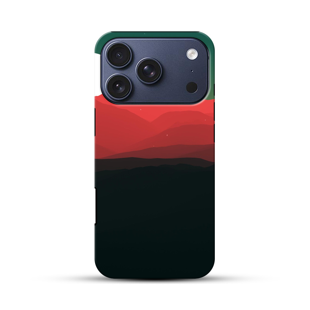 赤い山の風景 iPhone 17 Proオリジナルハ耐衝撃ケース