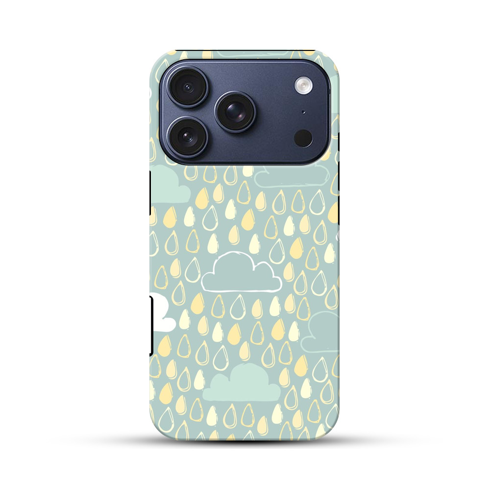 雨のパターン iPhone 17 Proオリジナルハ耐衝撃ケース