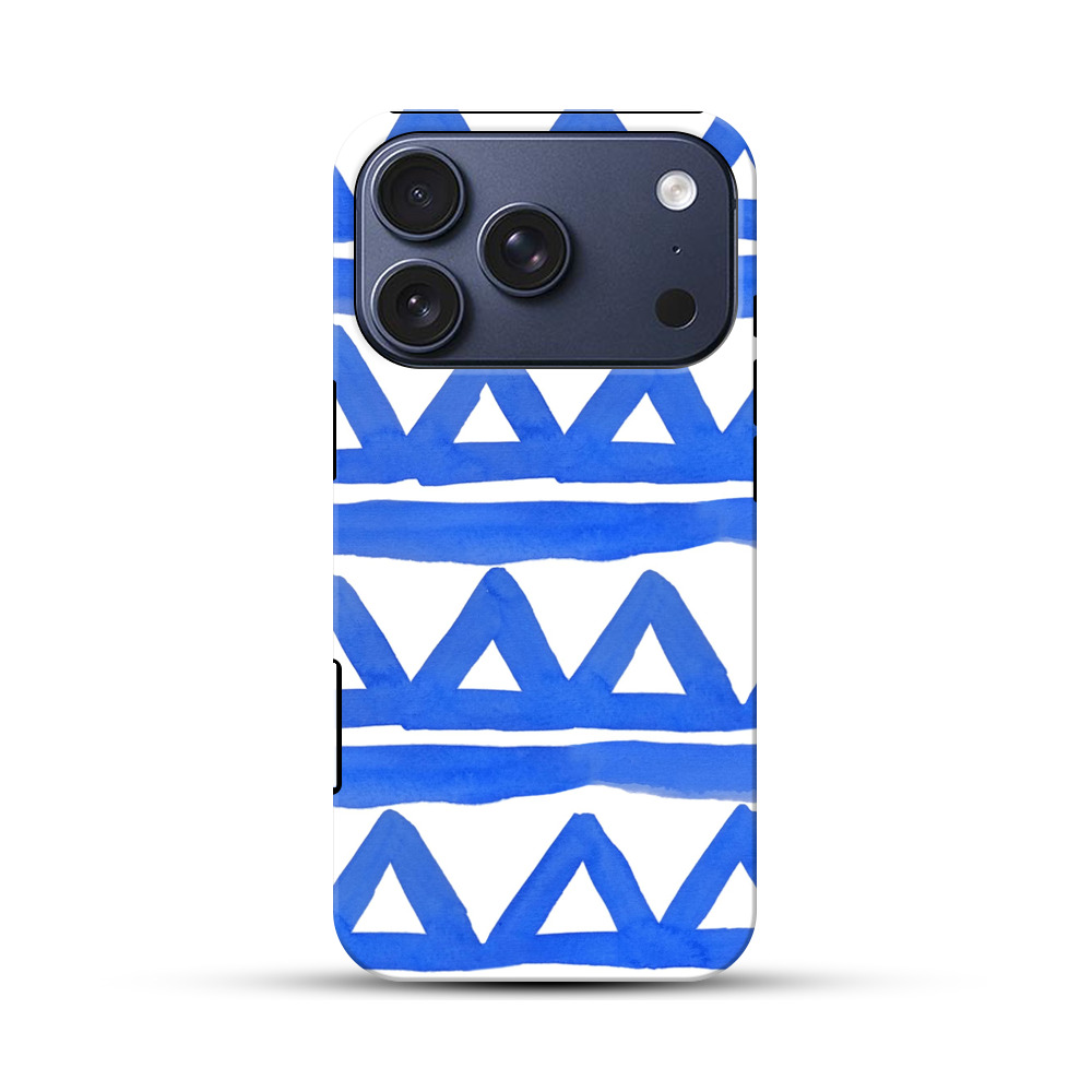 青い柄のデザイン iPhone 17 Proオリジナルハ耐衝撃ケース