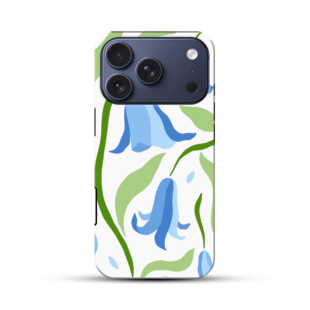 青い花の模様 iPhone 17 Proオリジナルハ耐衝撃ケース