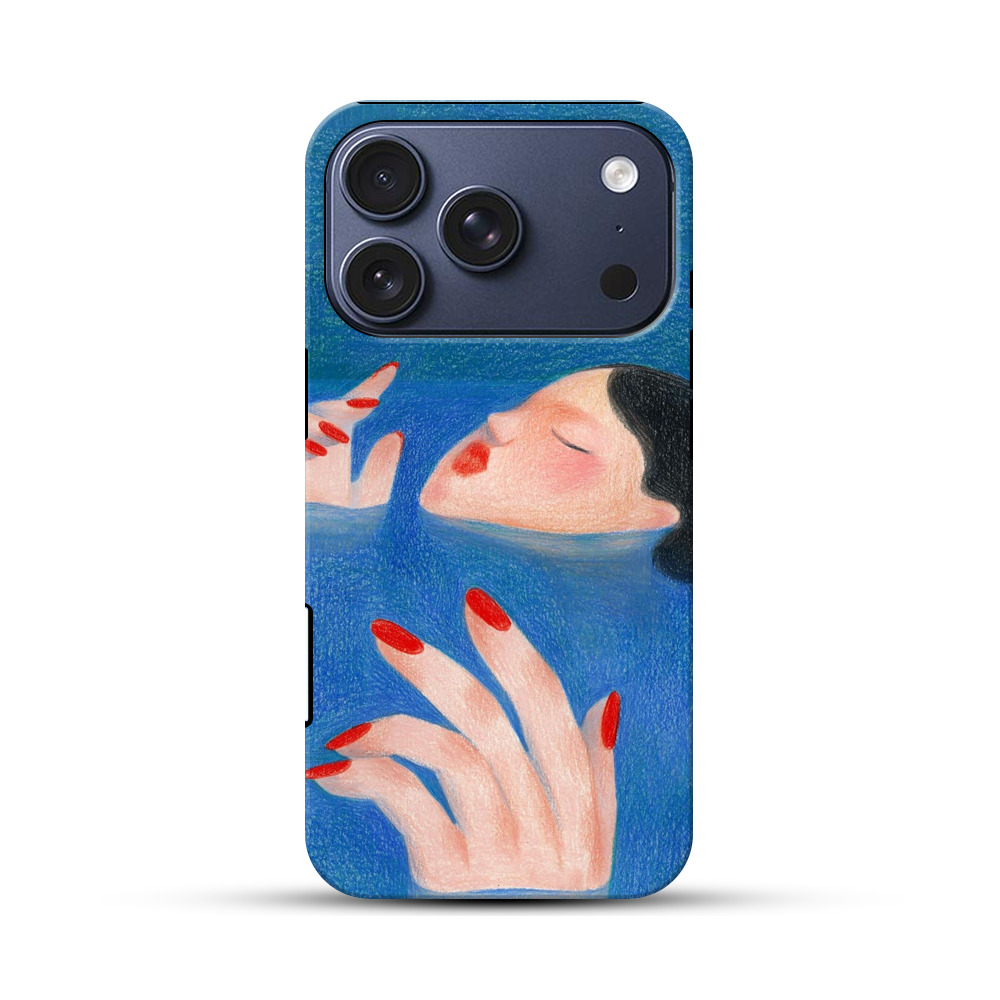 青い水の中で眠る女性 iPhone 17 Proオリジナルハ耐衝撃ケース