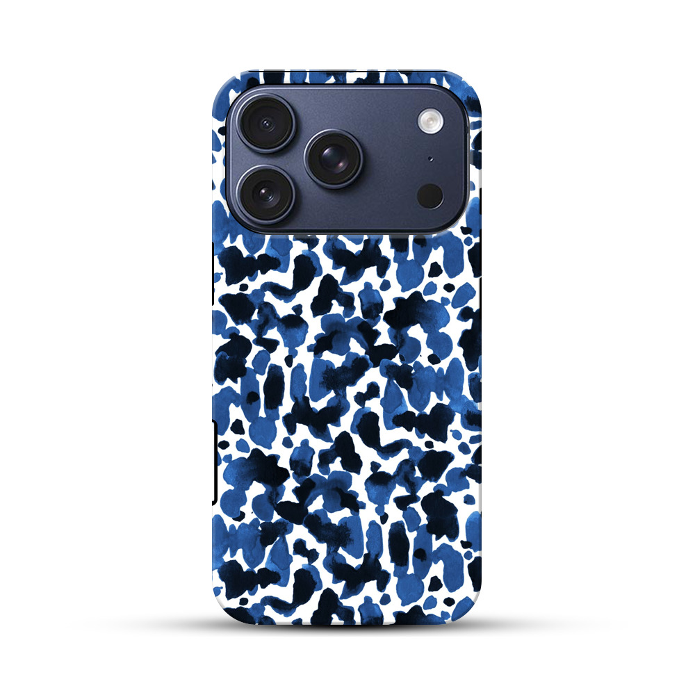 青い水彩模様 iPhone 17 Proオリジナルハ耐衝撃ケース