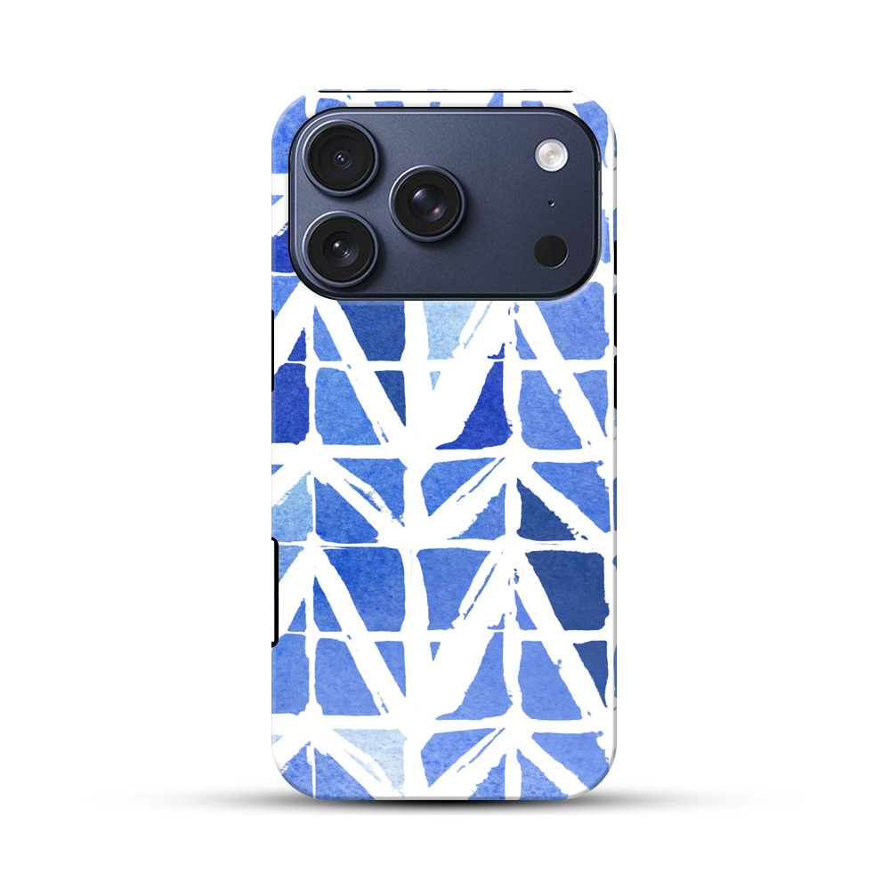 青い水彩模様 iPhone 17 Proオリジナルハ耐衝撃ケース