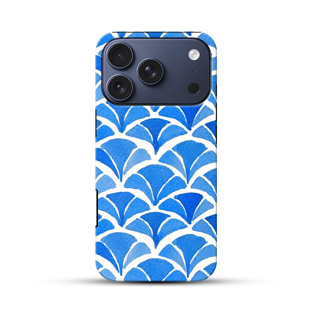 青い波の模様 iPhone 17 Proオリジナルハ耐衝撃ケース