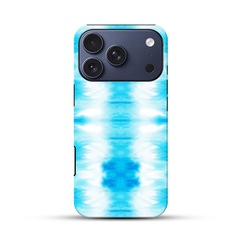 青い水彩の模様 iPhone 17 Proオリジナルハ耐衝撃ケース