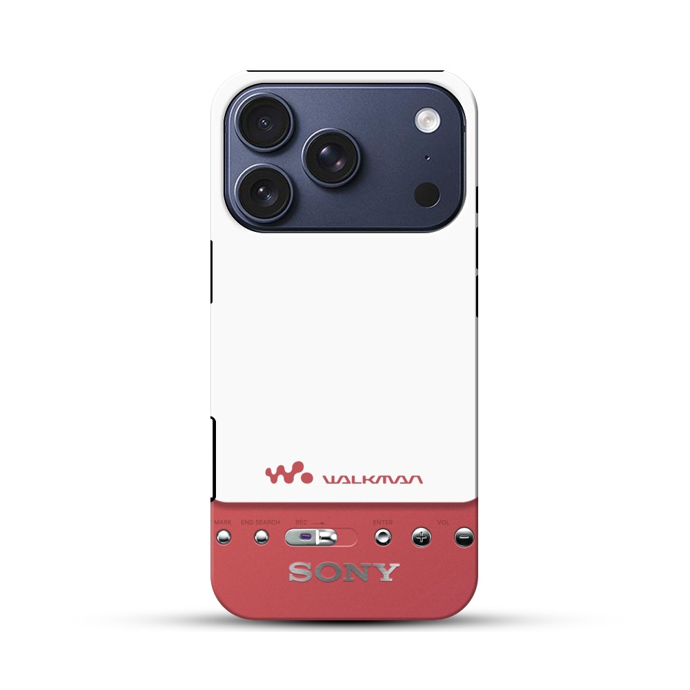 赤縁ウォークマンデザイン iPhone 17 Proオリジナルハ耐衝撃ケース