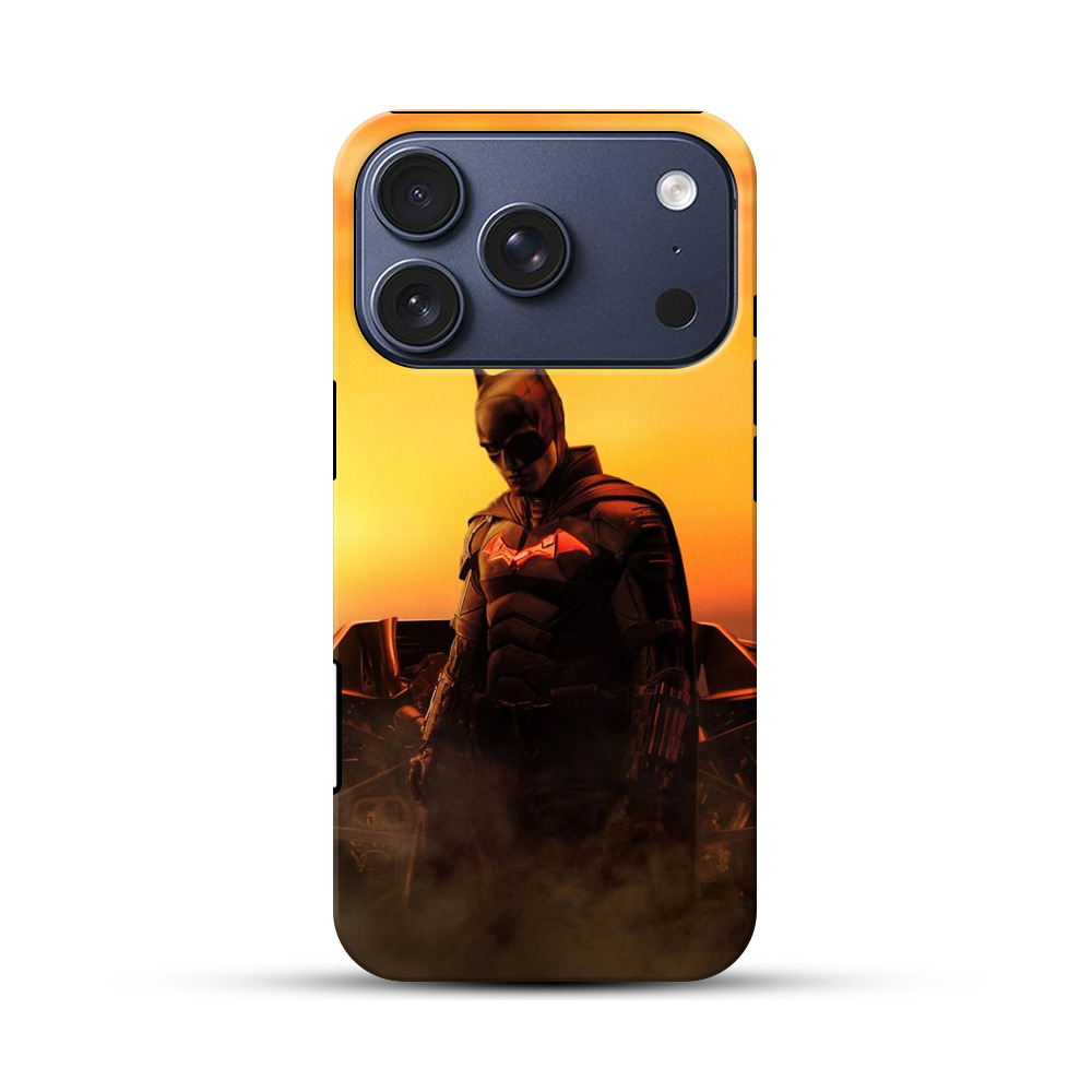 夕日とバットマンシルエット iPhone 17 Proオリジナルハ耐衝撃ケース