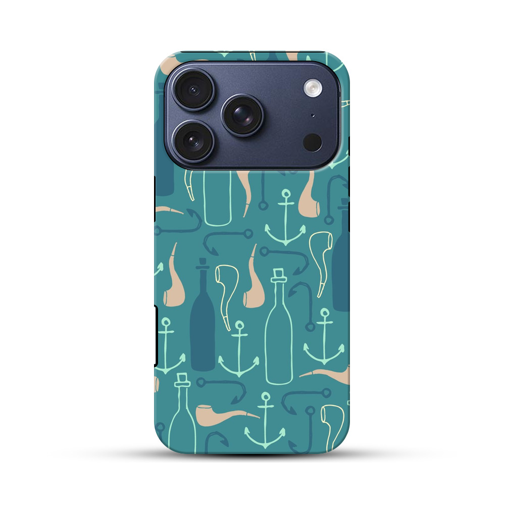 瓶とアンカーのパターン iPhone 17 Proオリジナルハ耐衝撃ケース