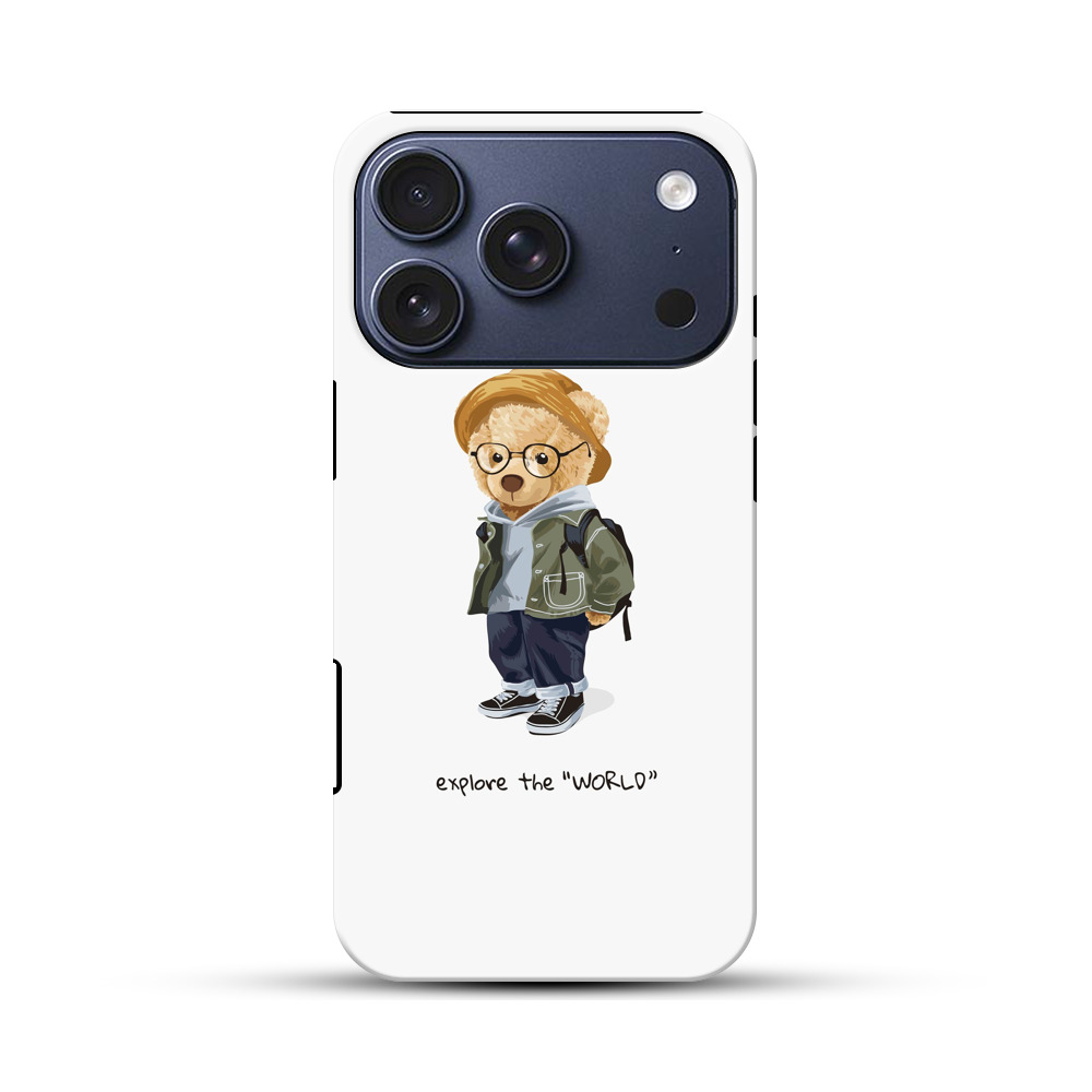 冒険するかわいいクマのキャラクター iPhone 17 Proオリジナルハ耐衝撃ケース