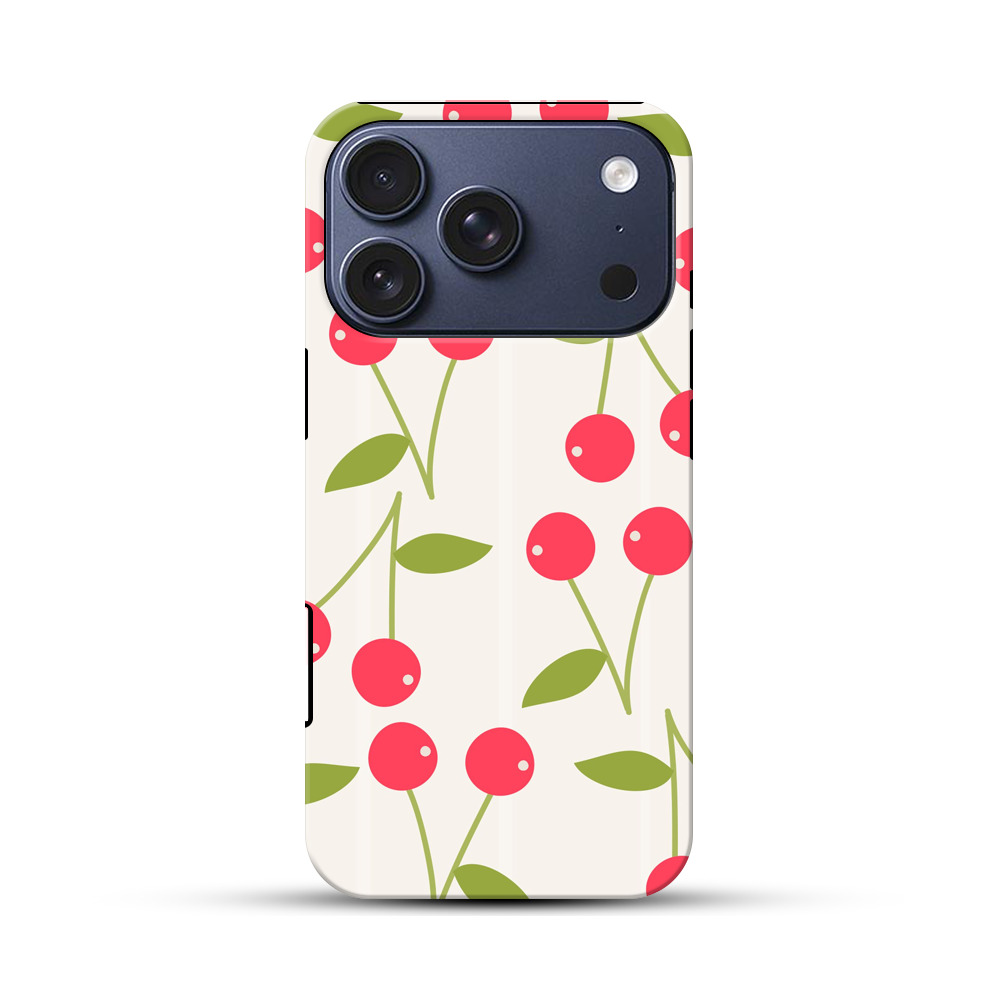 チェリーのパターン iPhone 17 Proオリジナルハ耐衝撃ケース