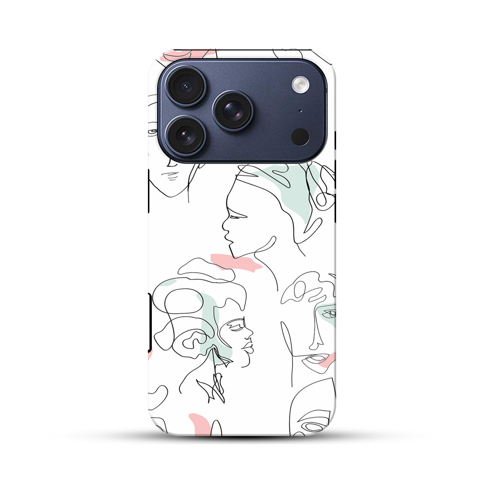 抽象的な顔のパターン iPhone 17 Proオリジナルハ耐衝撃ケース