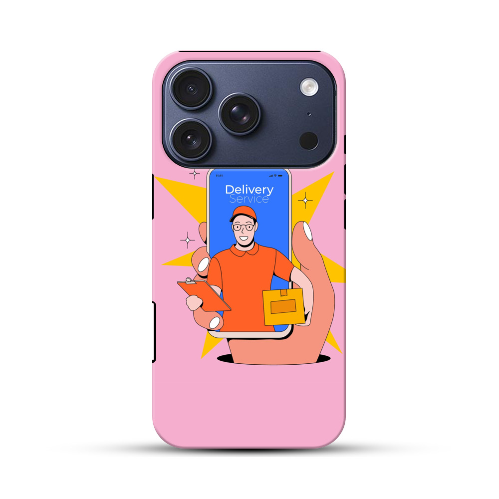 デリバリーサービスのイラスト iPhone 17 Proオリジナルハ耐衝撃ケース