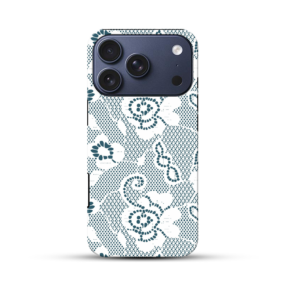 ドットパターン花柄デザイン iPhone 17 Proオリジナルハ耐衝撃ケース