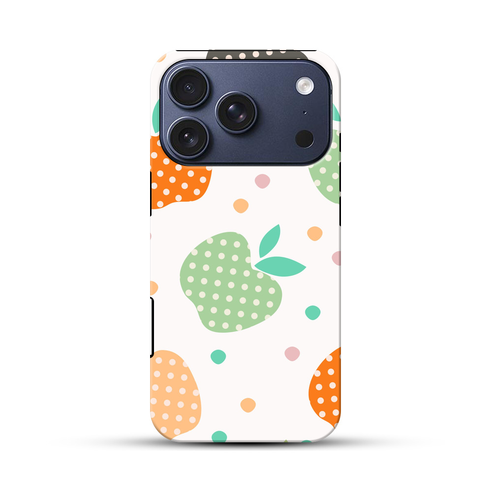 ドット柄のりんごのパターン iPhone 17 Proオリジナルハ耐衝撃ケース