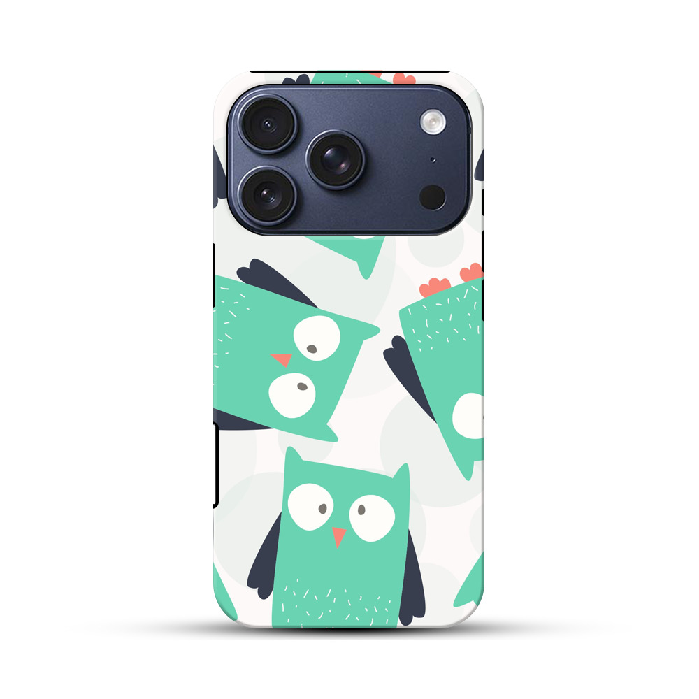 フクロウのパターン iPhone 17 Proオリジナルハ耐衝撃ケース