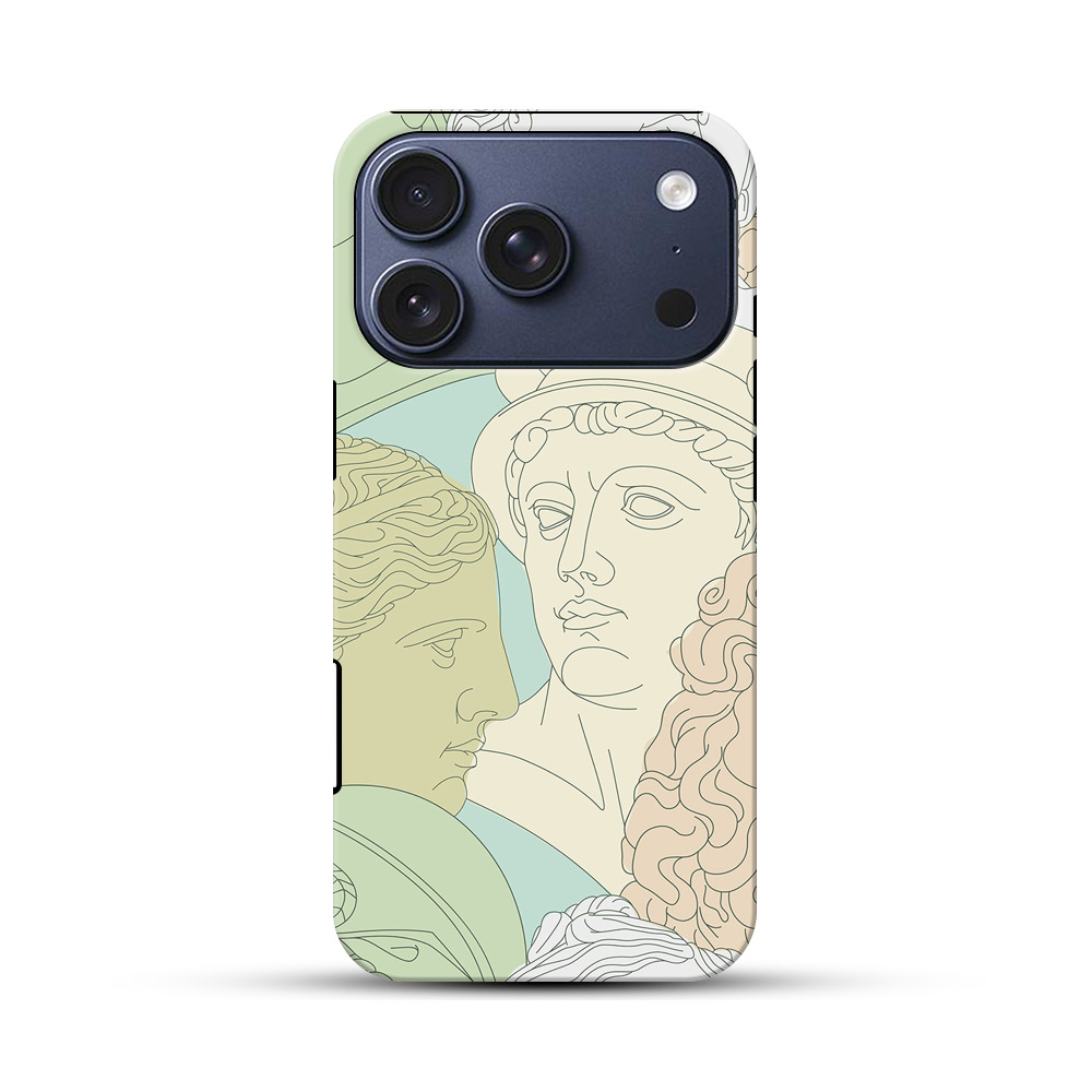 ギリシャ彫刻の顔のパターン iPhone 17 Proオリジナルハ耐衝撃ケース