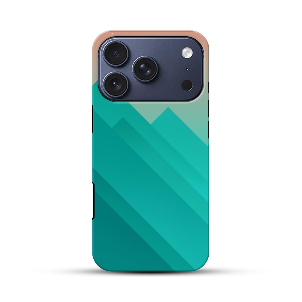 青緑グラデ山シルエット iPhone 17 Proオリジナルハ耐衝撃ケース