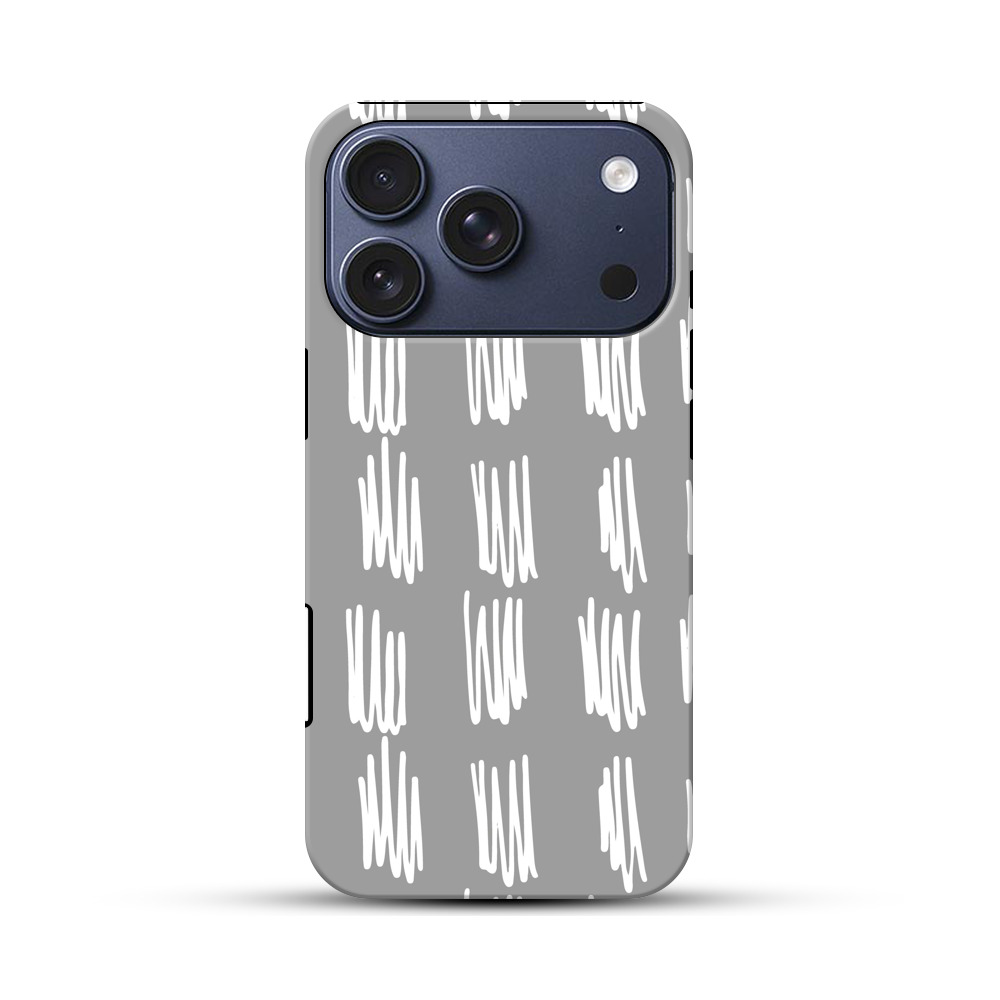 グレーの手描き模様 iPhone 17 Proオリジナルハ耐衝撃ケース