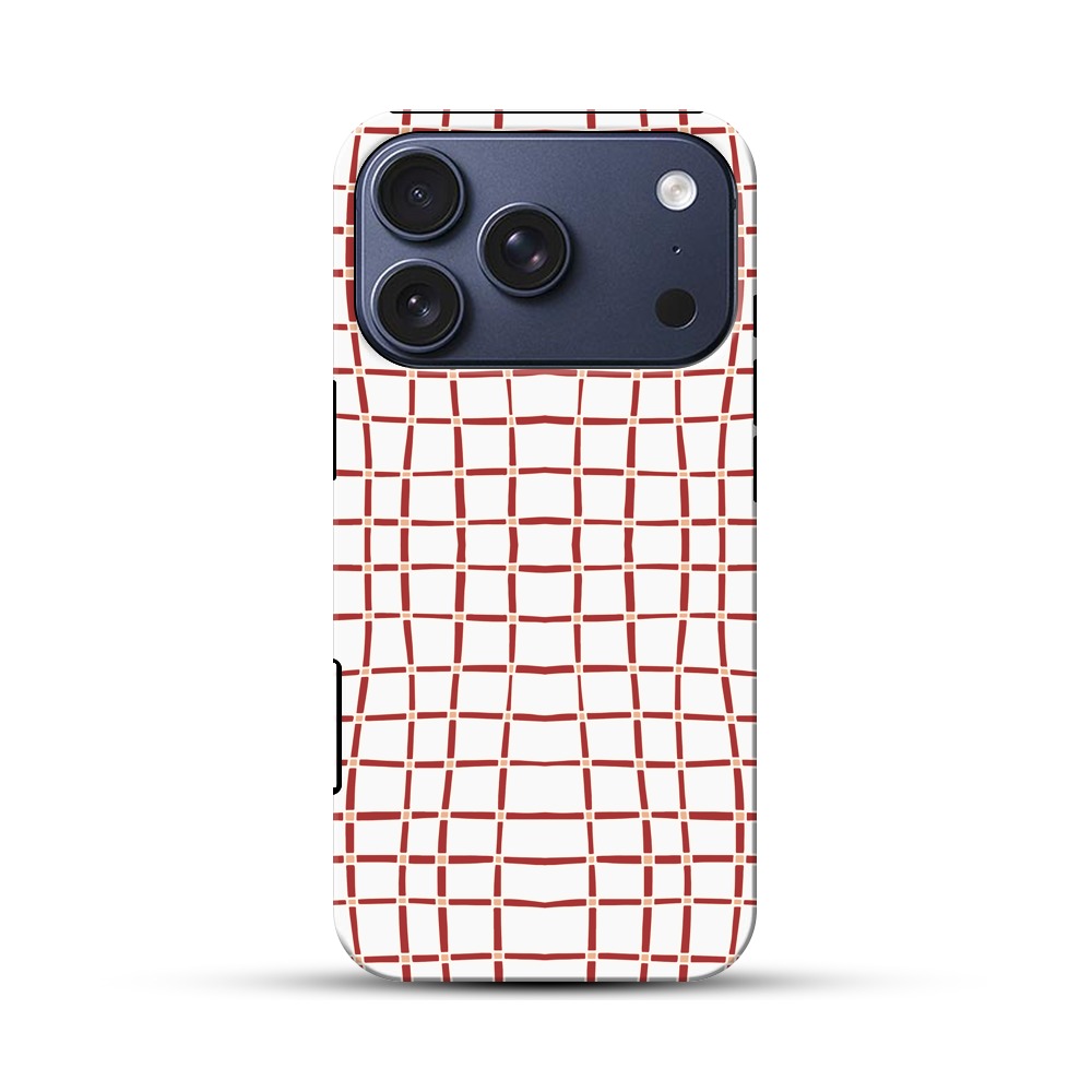 グリッドパターンのデザイン iPhone 17 Proオリジナルハ耐衝撃ケース