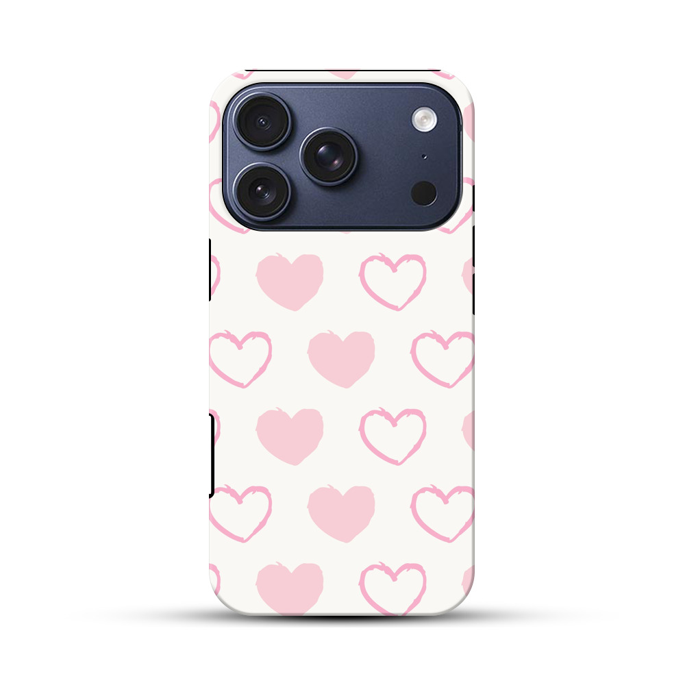 ハートのパターン iPhone 17 Proオリジナルハ耐衝撃ケース