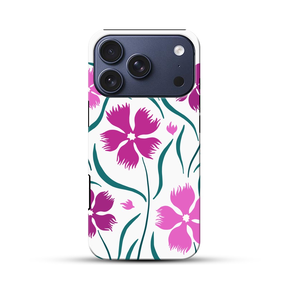 花のデザイン iPhone 17 Proオリジナルハ耐衝撃ケース