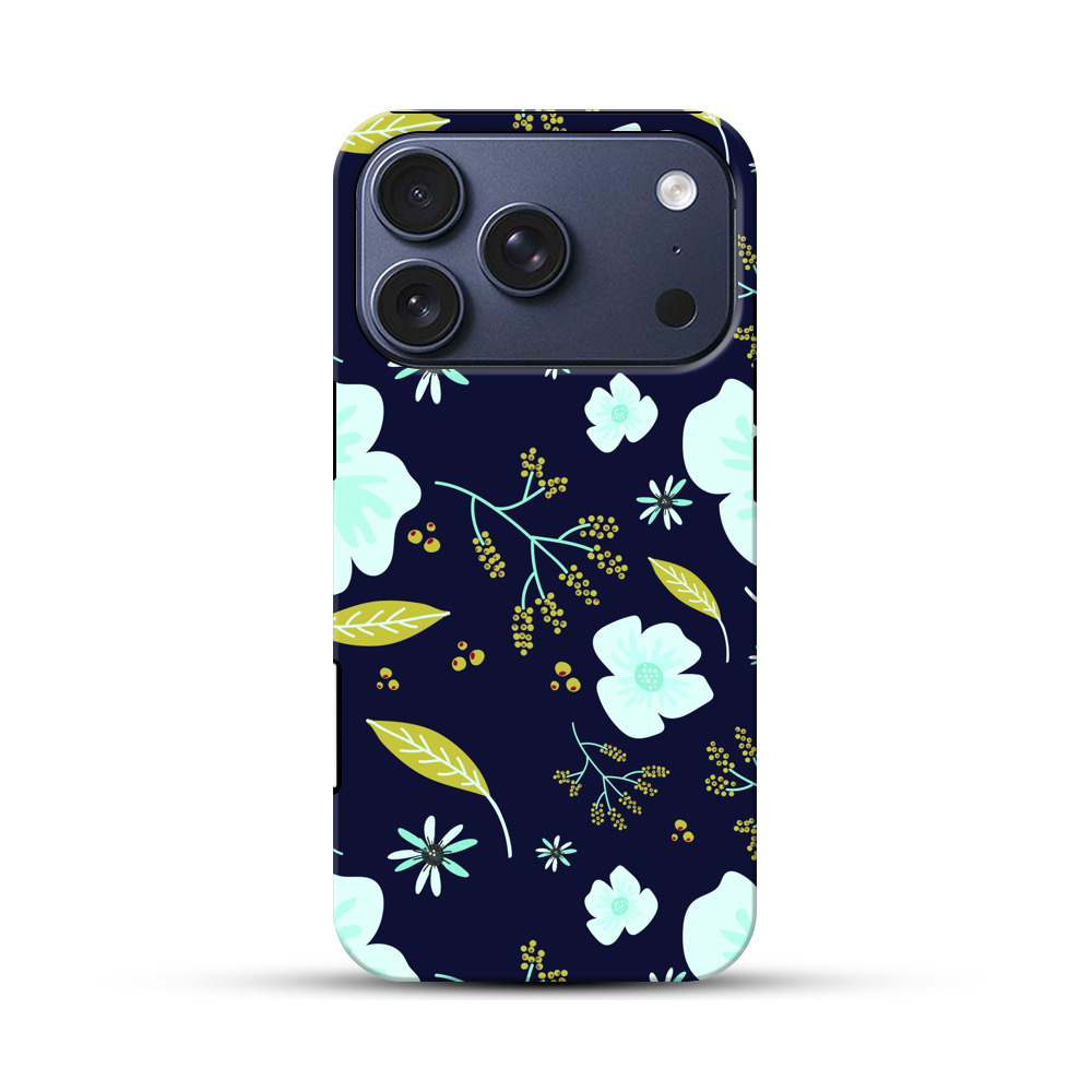 花のパターン iPhone 17 Proオリジナルハ耐衝撃ケース