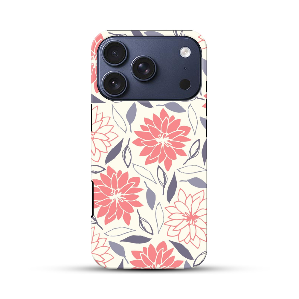 花のパターン iPhone 17 Proオリジナルハ耐衝撃ケース