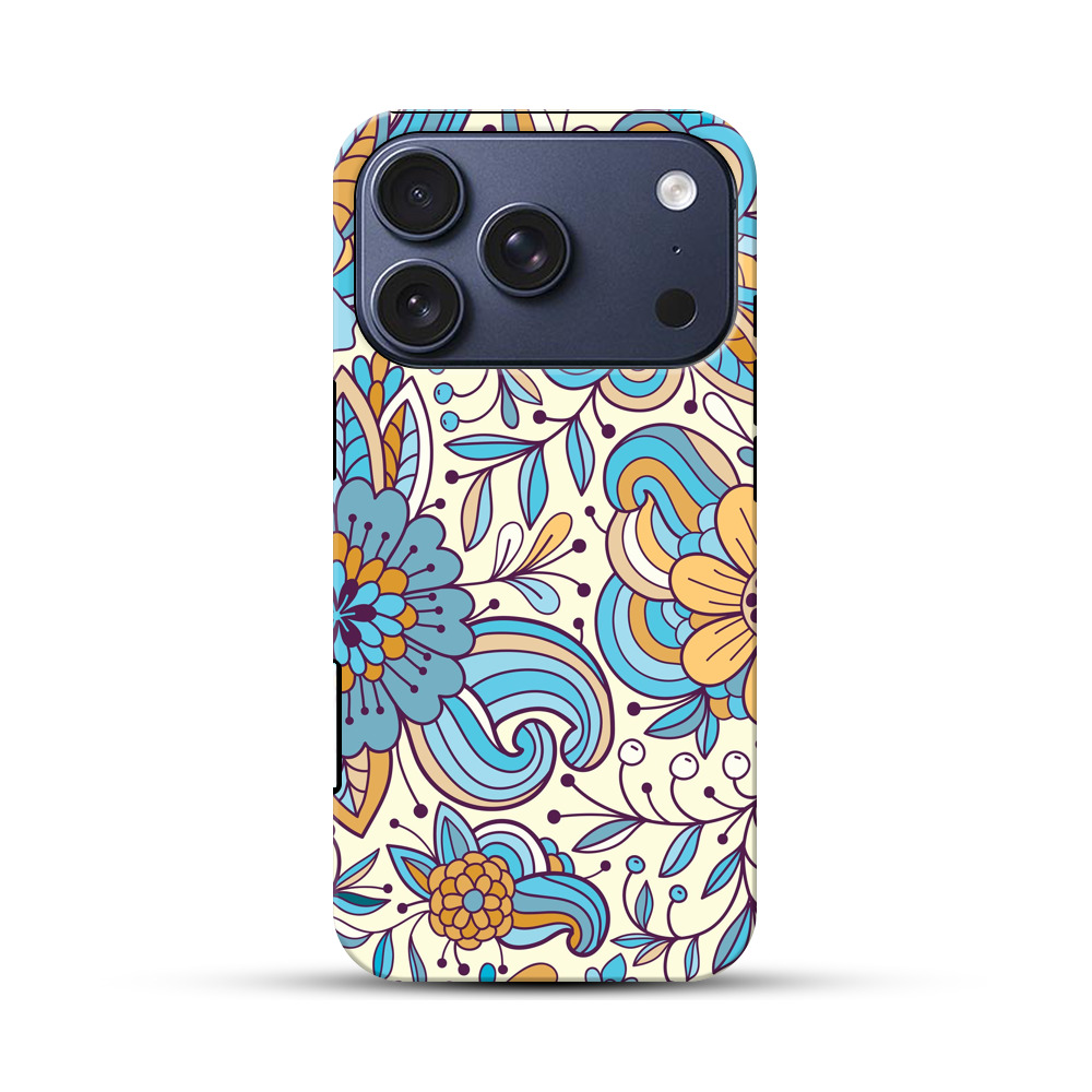 花のパターン iPhone 17 Proオリジナルハ耐衝撃ケース