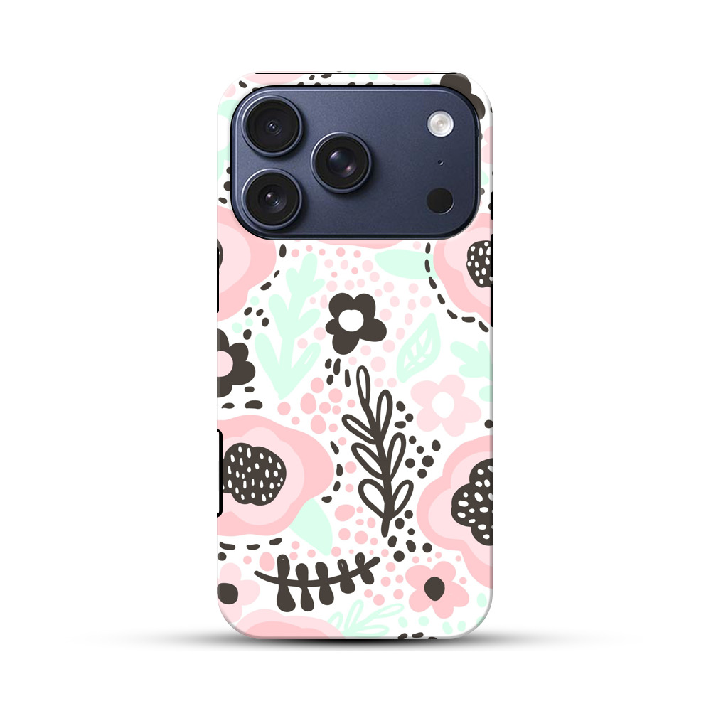 花柄のパターン iPhone 17 Proオリジナルハ耐衝撃ケース