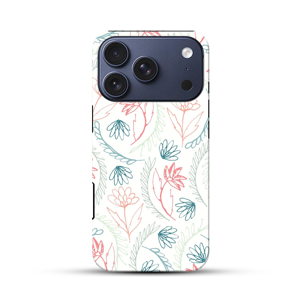 花柄パターン iPhone 17 Proオリジナルハ耐衝撃ケース