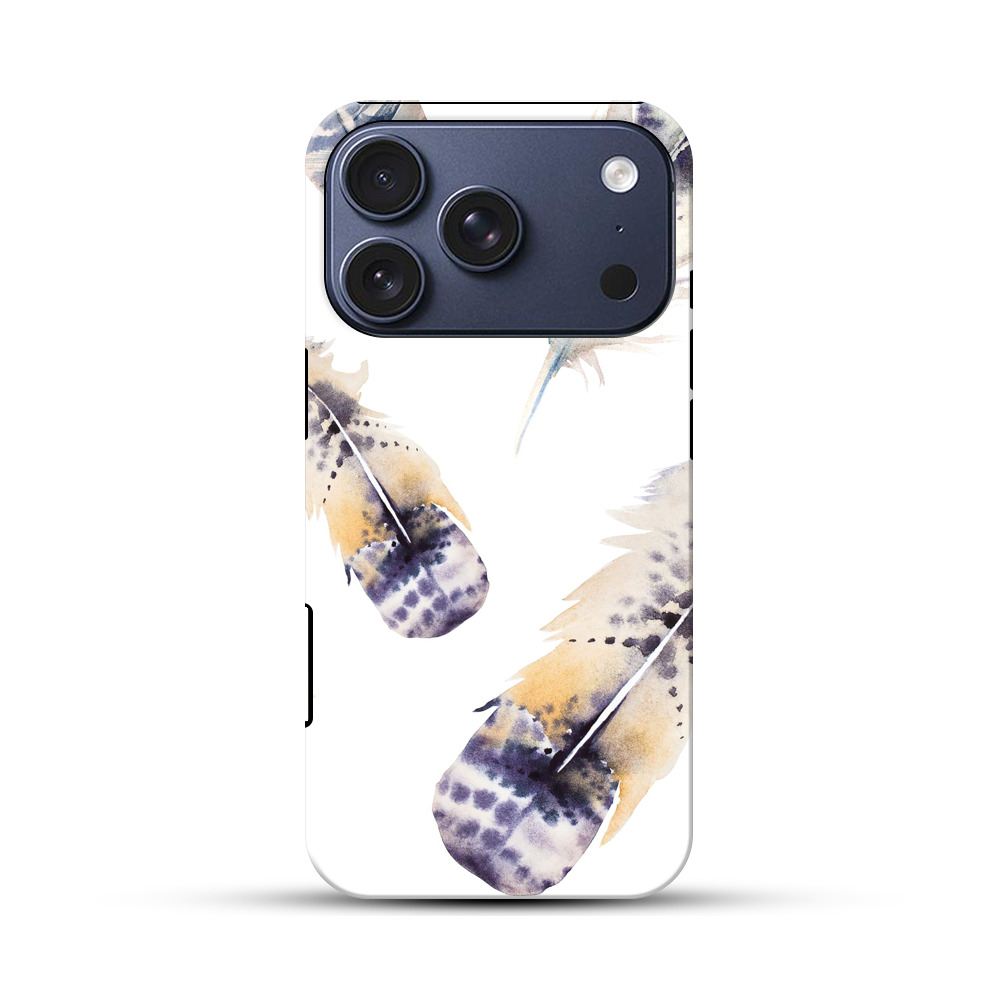 羽の水彩画 iPhone 17 Proオリジナルハ耐衝撃ケース