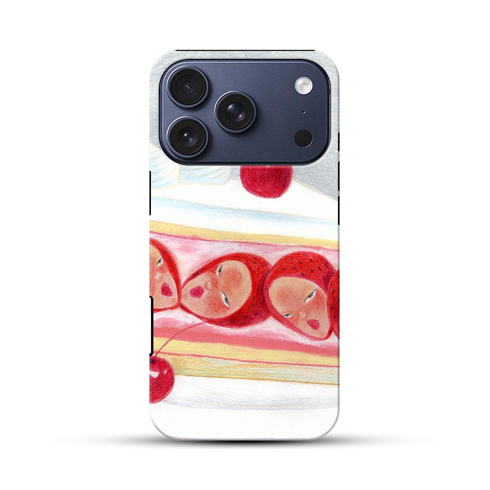 顔のいちごケーキ iPhone 17 Proオリジナルハ耐衝撃ケース