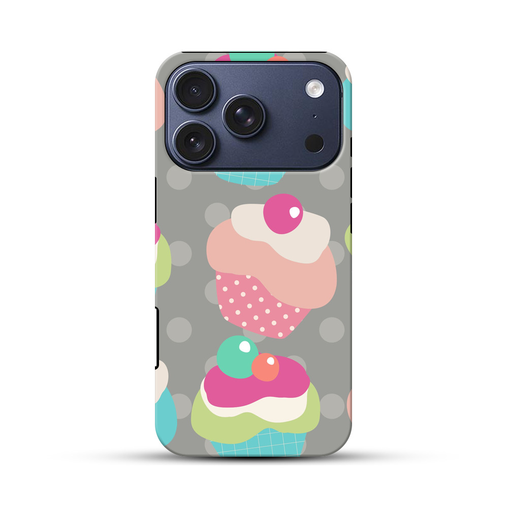 カップケーキのパターン iPhone 17 Proオリジナルハ耐衝撃ケース