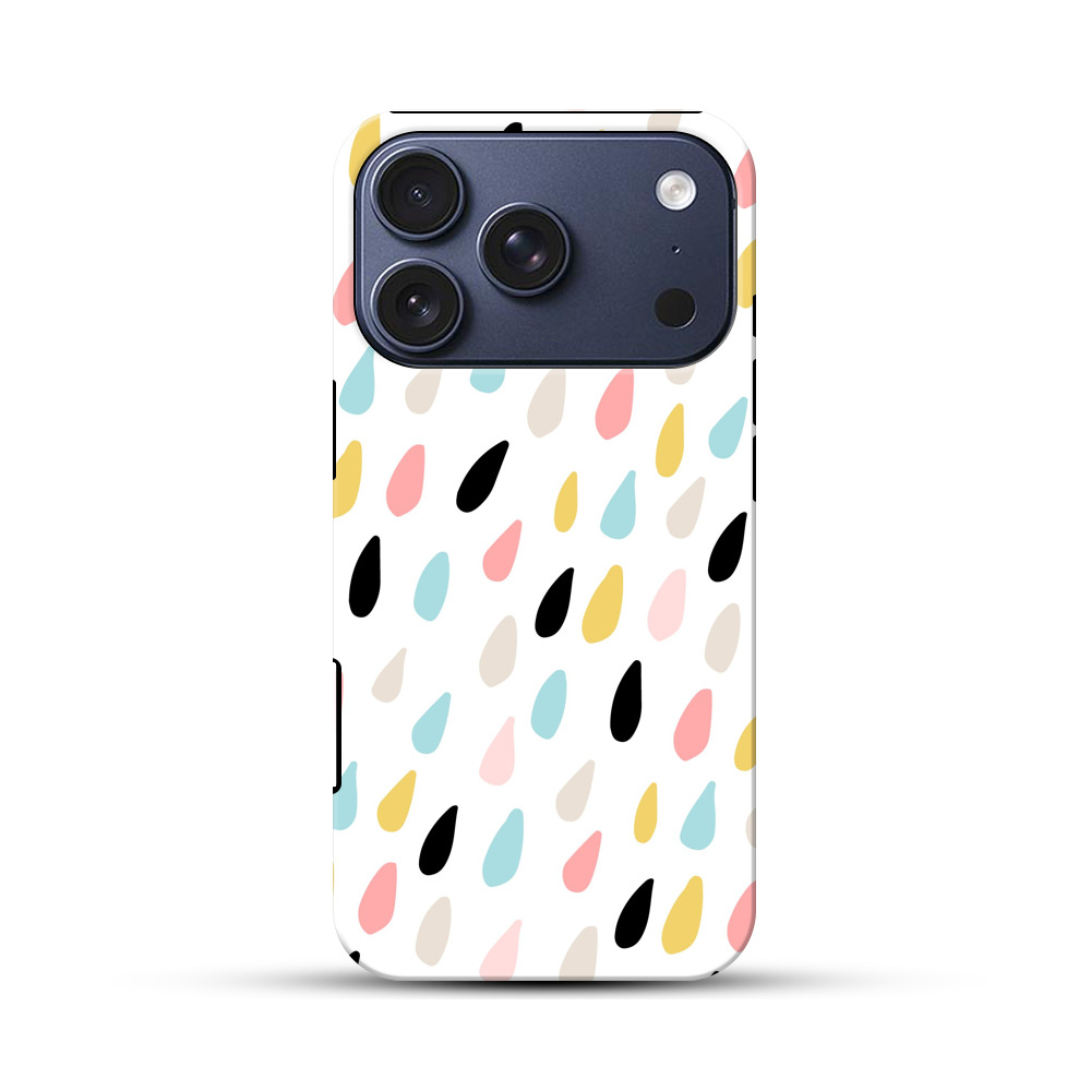 カラフルなドロップパターン iPhone 17 Proオリジナルハ耐衝撃ケース