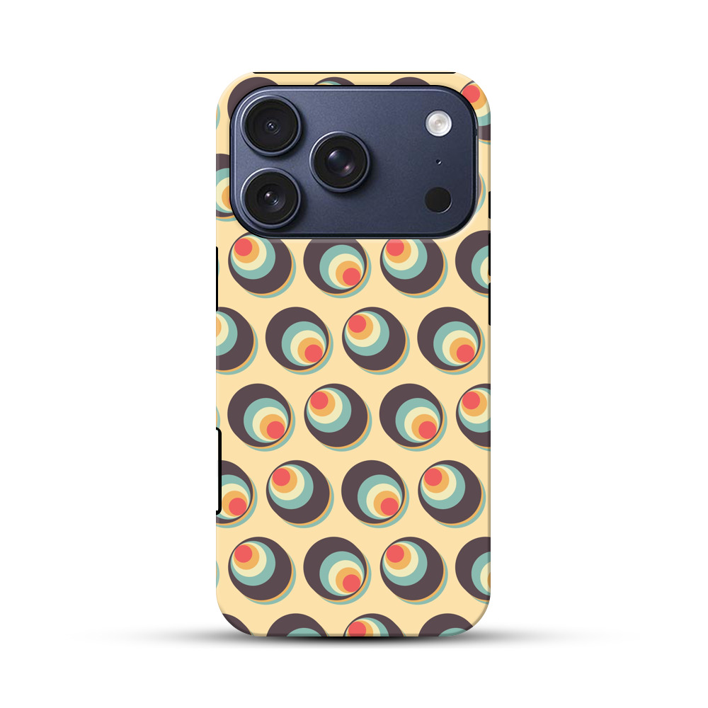 カラフルな円形パターン iPhone 17 Proオリジナルハ耐衝撃ケース