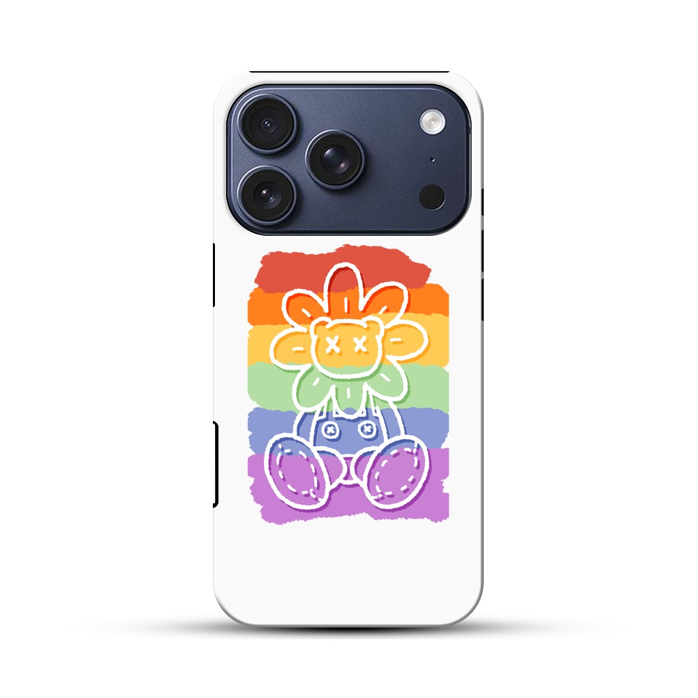 カラフルな花のキャラクター iPhone 17 Proオリジナルハ耐衝撃ケース