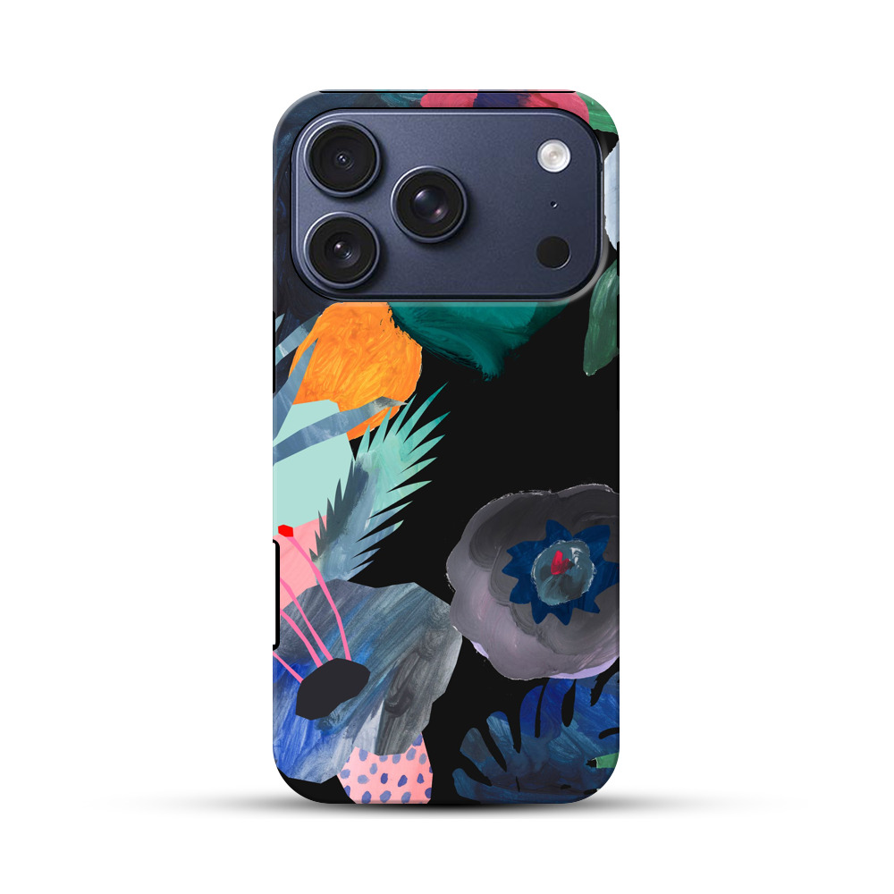 カラフルな花と葉 iPhone 17 Proオリジナルハ耐衝撃ケース