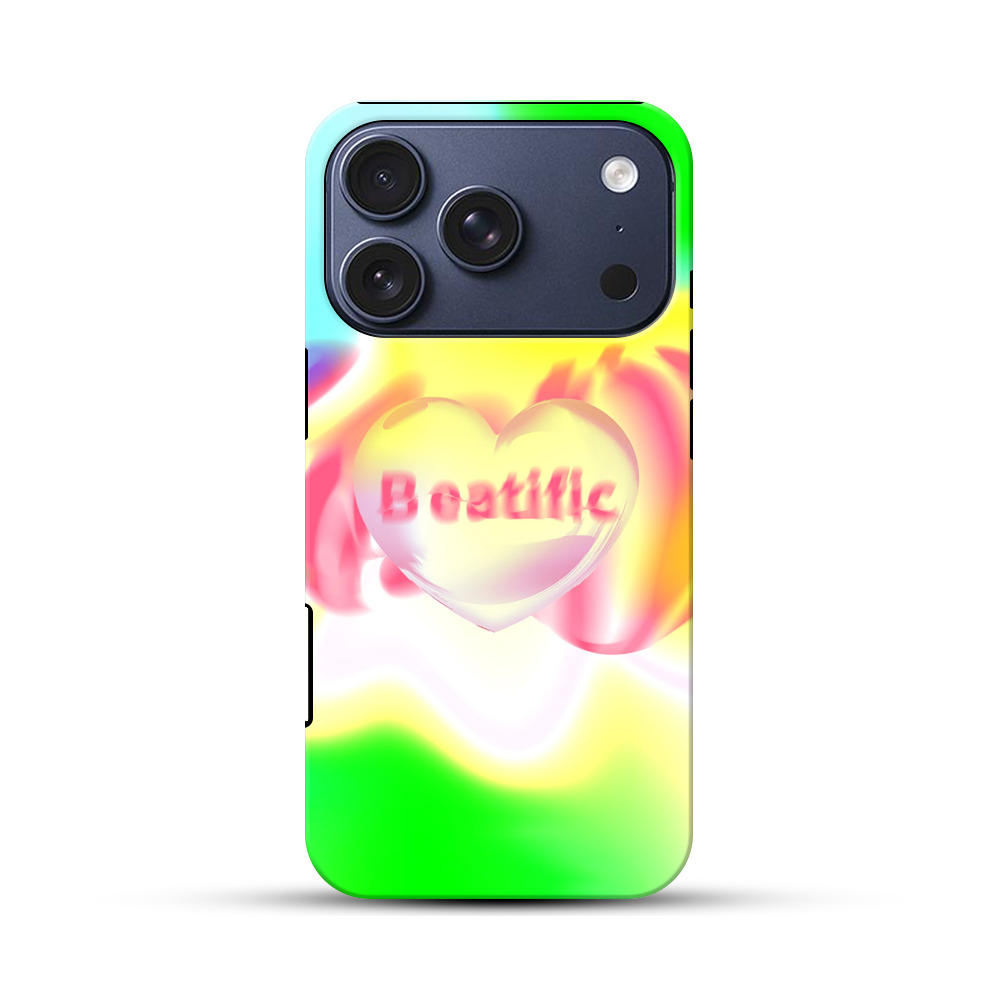 カラフルなハートの抽象アート iPhone 17 Proオリジナルハ耐衝撃ケース