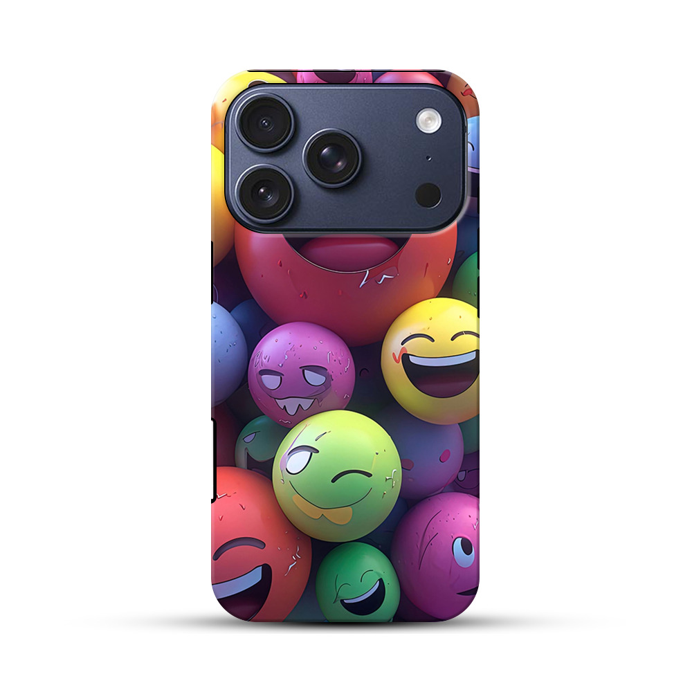 カラフルスマイリー iPhone 17 Proオリジナルハ耐衝撃ケース