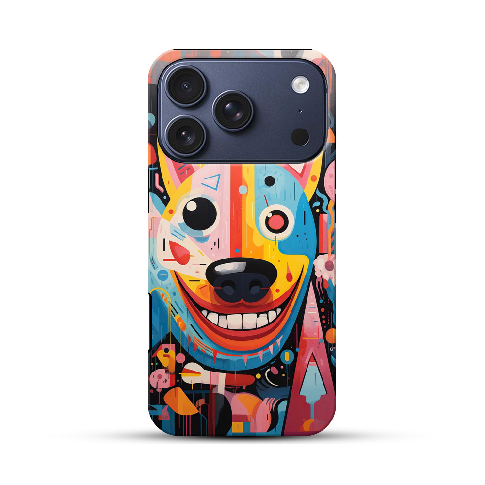 カラフルな笑顔の犬 iPhone 17 Proオリジナルハ耐衝撃ケース