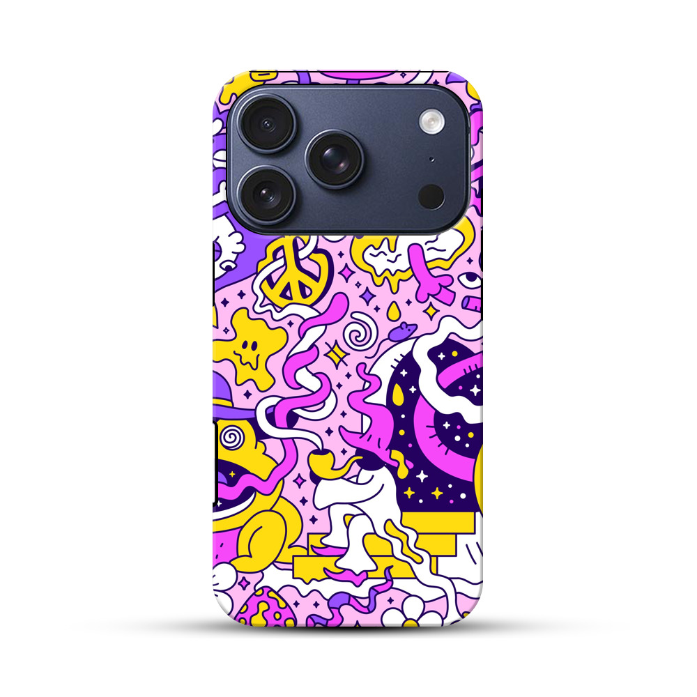 カラフルな不思議キャラクターの集合 iPhone 17 Proオリジナルハ耐衝撃ケース