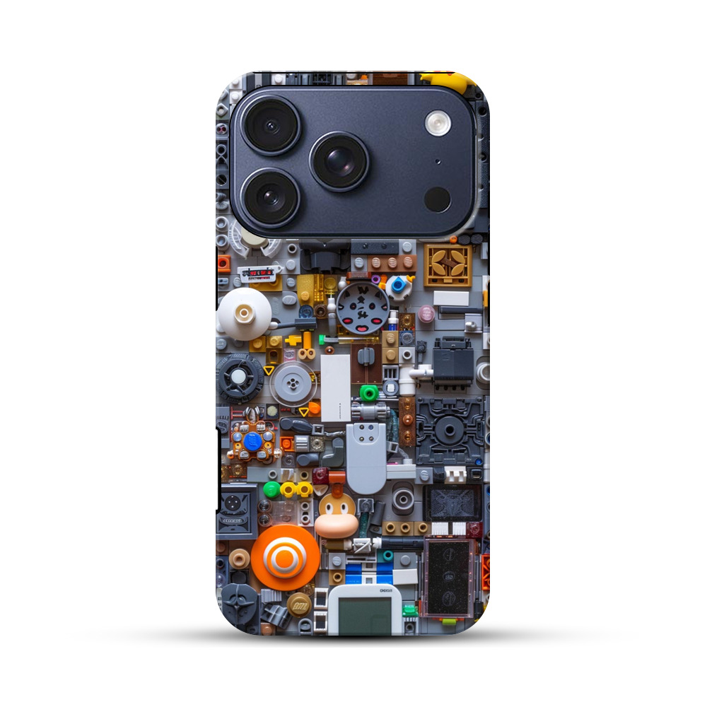 カラフルな部品アート iPhone 17 Proオリジナルハ耐衝撃ケース