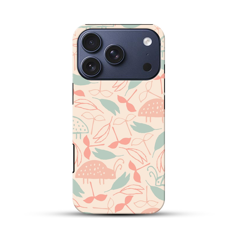 カラフルな昆虫と葉のパターン iPhone 17 Proオリジナルハ耐衝撃ケース