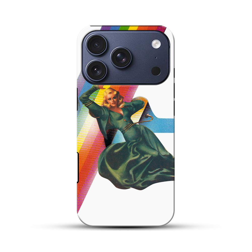 カラフルなレインボーのアート iPhone 17 Proオリジナルハ耐衝撃ケース